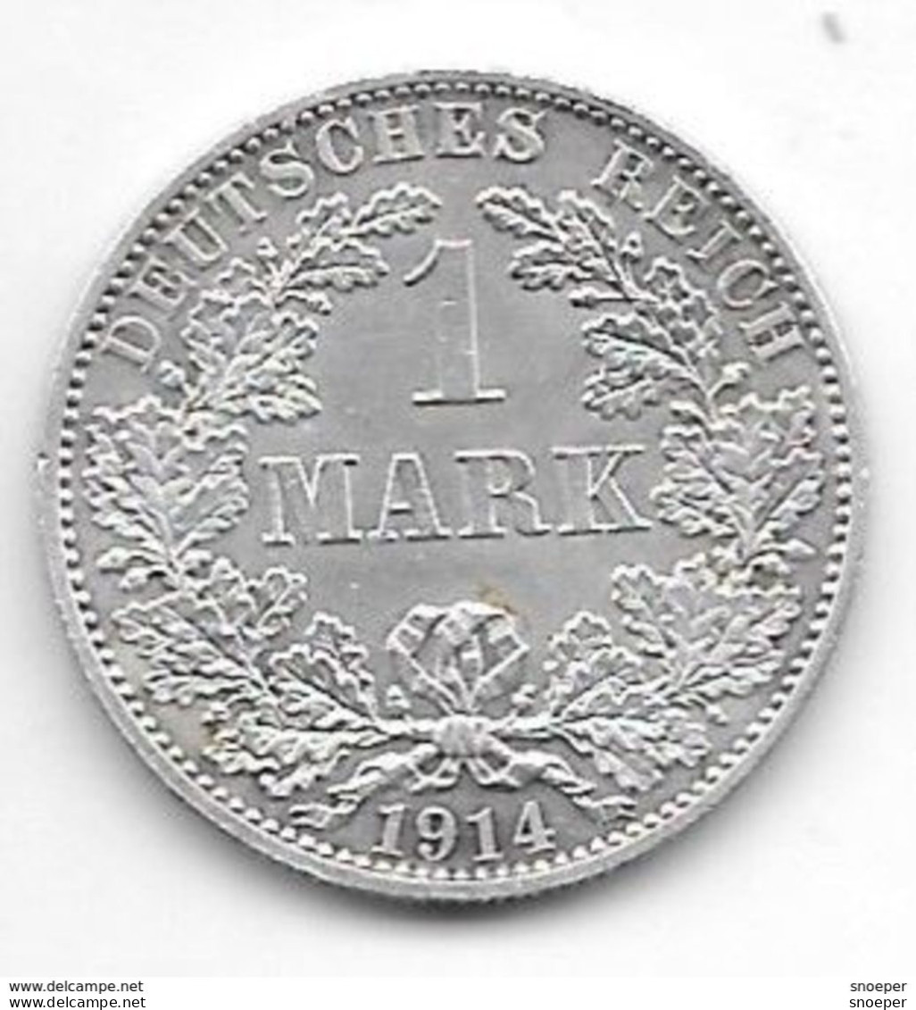 *empire 1 Mark  1914 A   Km 14  Xf+ - 1 Mark