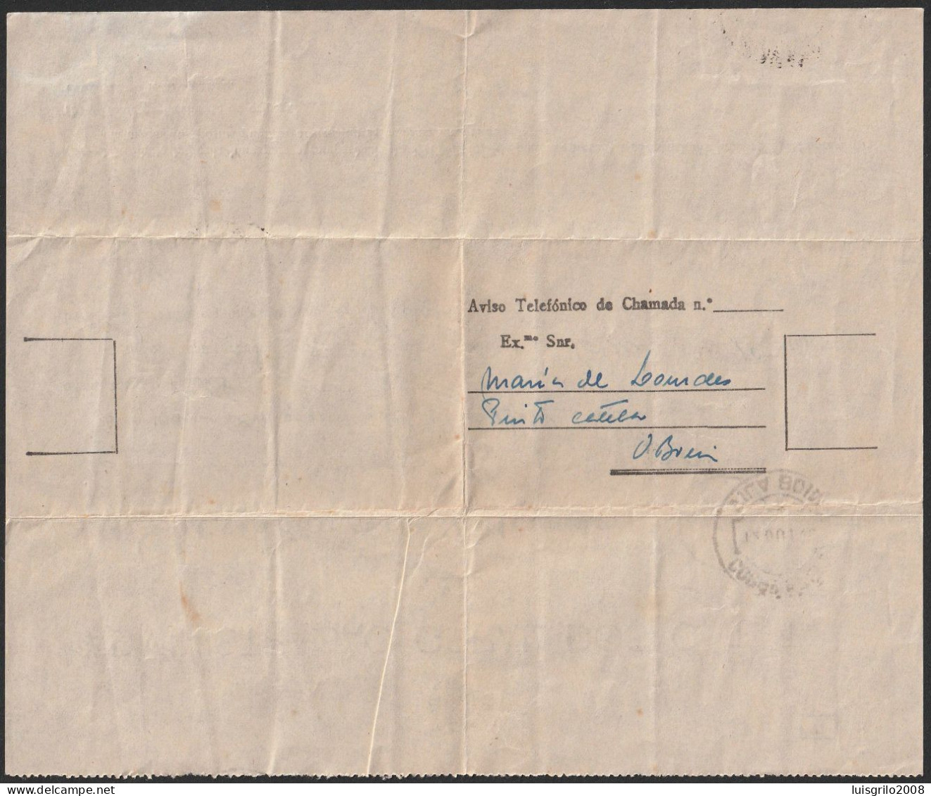 Telegram/ Telegrama - Viana Do Alentejo > ESTAÇÃO TELEFÓNICA De Vila Boim. 1949 - Cartas & Documentos