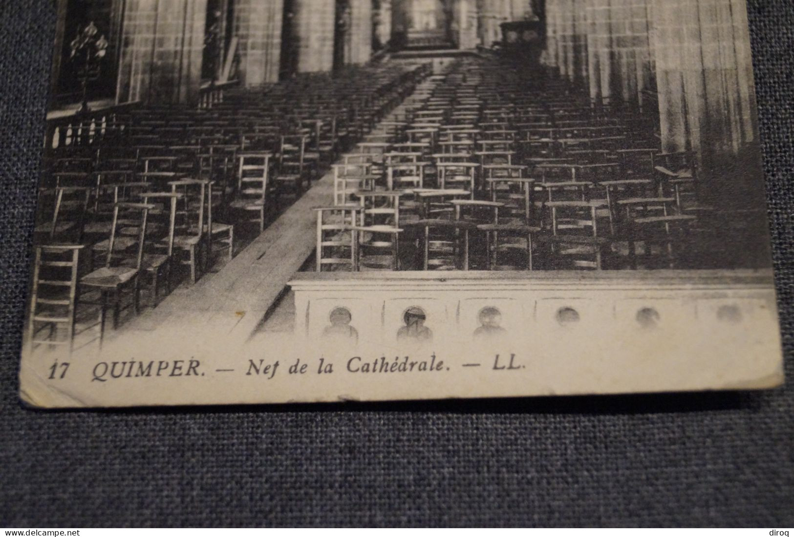 Quimper,1914,Nef De La Cathédrale,RARE Très Belle Ancienne Carte Postale - Quimper