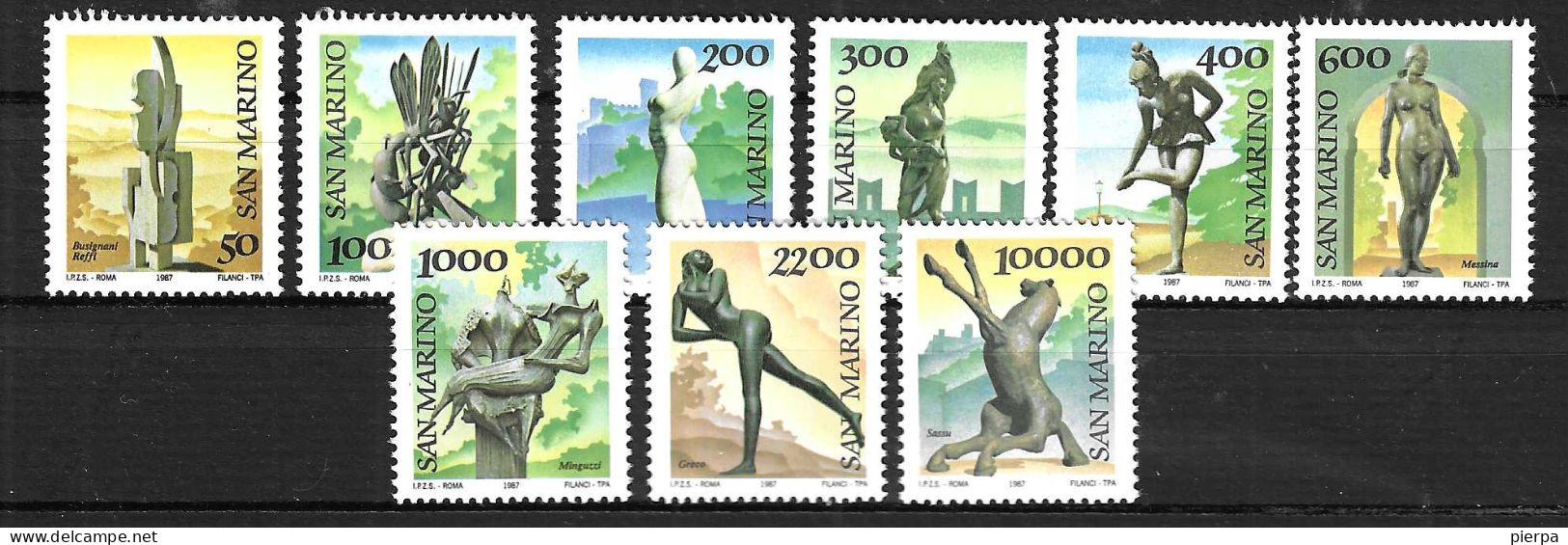 SAN MARINO - 1987 - SERIE ORDINARIA - SERIE 10 VALORI - NUOVA MNH** (YVERT 1153\61 - MICHEL 1362\71 - SS 1203\12) - Nuovi