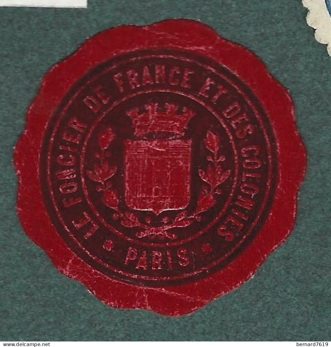 Cachet De Fermeture -  France - Paris -  Le  Foncier De France Et Des Colonies - Erinnophilie