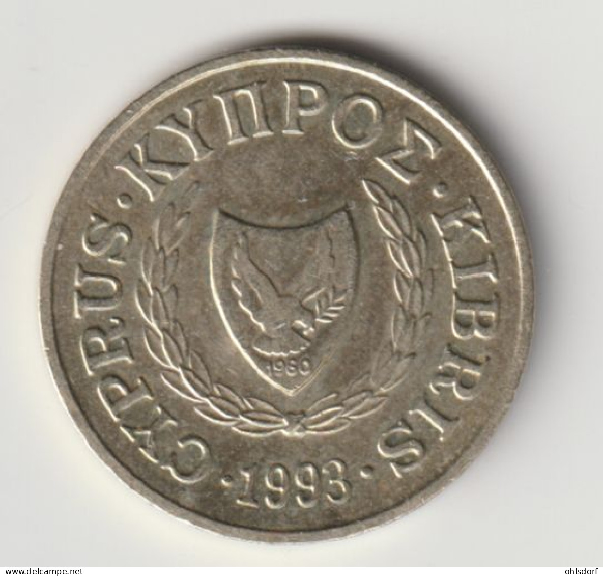CYPRUS 1993: 2 Cents, KM 54.3 - Chypre