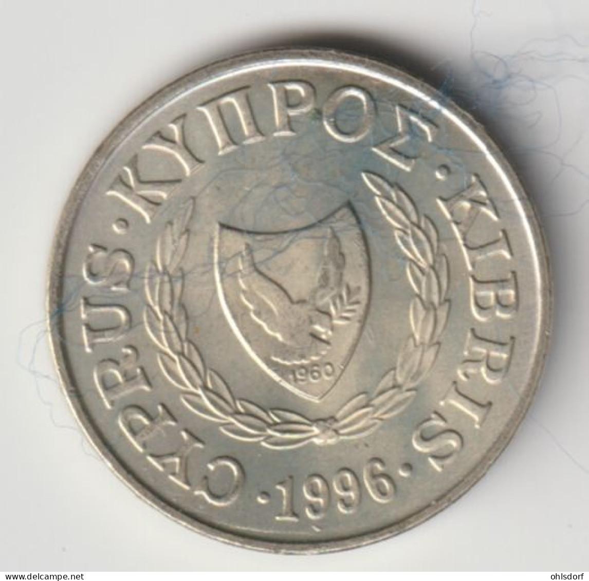 CYPRUS 1996: 2 Cents, KM 54.3 - Cyprus