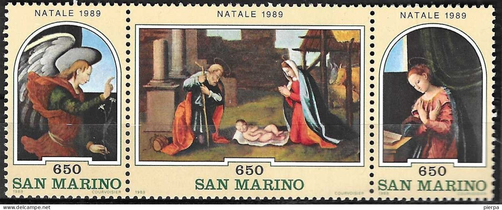 SAN MARINO - 1989 - NATALE - TRITTICO 3 VALORI - NUOVA MNH** (YVERT 1221\3 - MICHEL 1427\9 - SS 1270\2) - Neufs