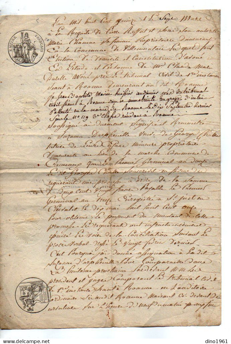 VP22.835 - ROANNE - Acte De 1815 - - Manuscrits