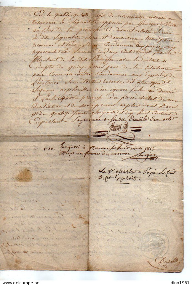 VP22.835 - ROANNE - Acte De 1815 - - Manuscrits