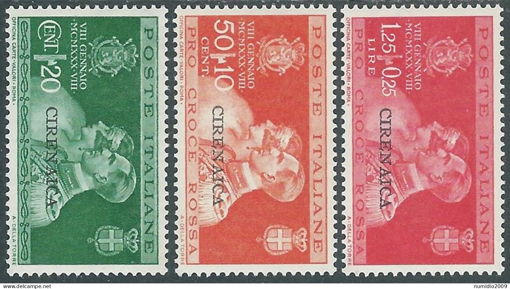 1930 CIRENAICA NOZZE 3 VALORI MH * - I41-8 - Cirenaica