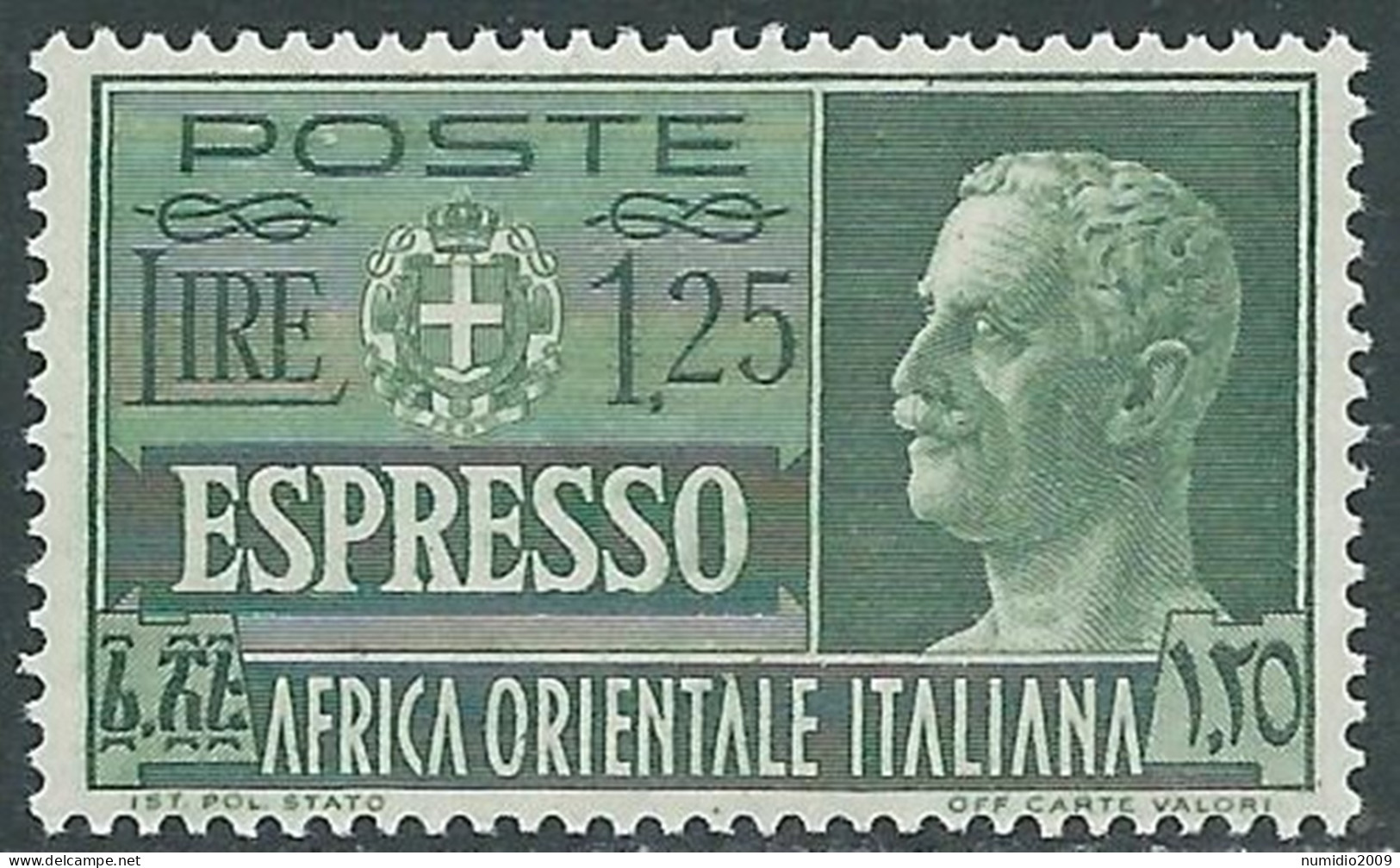 1938 AFRICA ORIENTALE ITALIANA ESPRESSO SOGGETTI VARI 1,25 LIRE MNH ** - I39-10 - Afrique Orientale Italienne