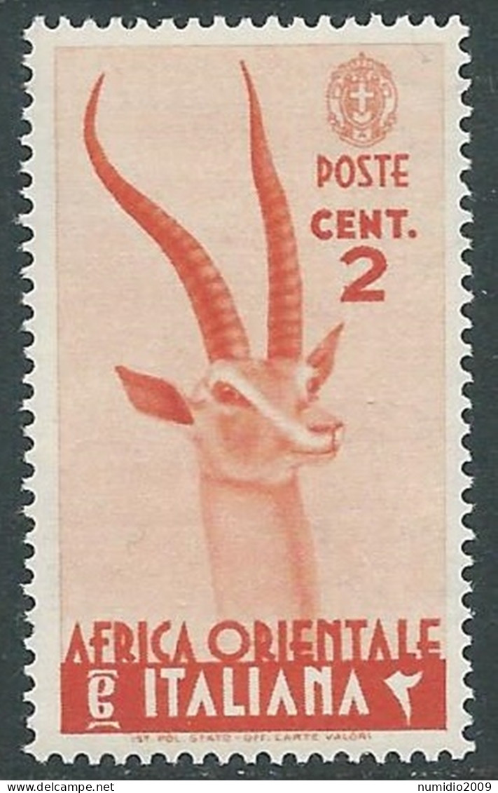 1938 AFRICA ORIENTALE ITALIANA SOGGETTI VARI 2 CENT MNH ** - I38-8 - Italian Eastern Africa