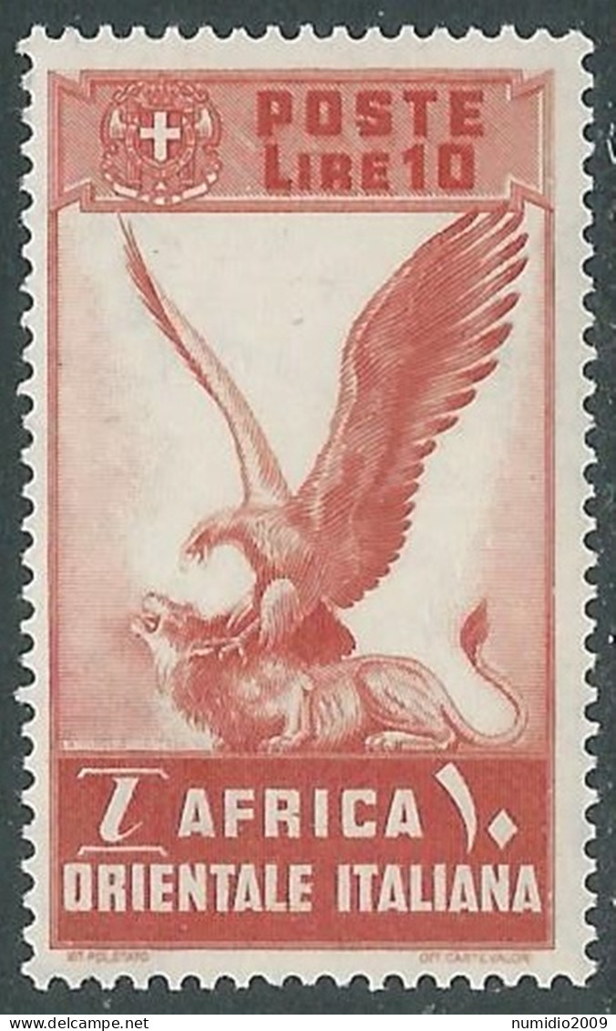 1938 AFRICA ORIENTALE ITALIANA SOGGETTI VARI 10 LIRE MNH ** - I38-9 - Italian Eastern Africa