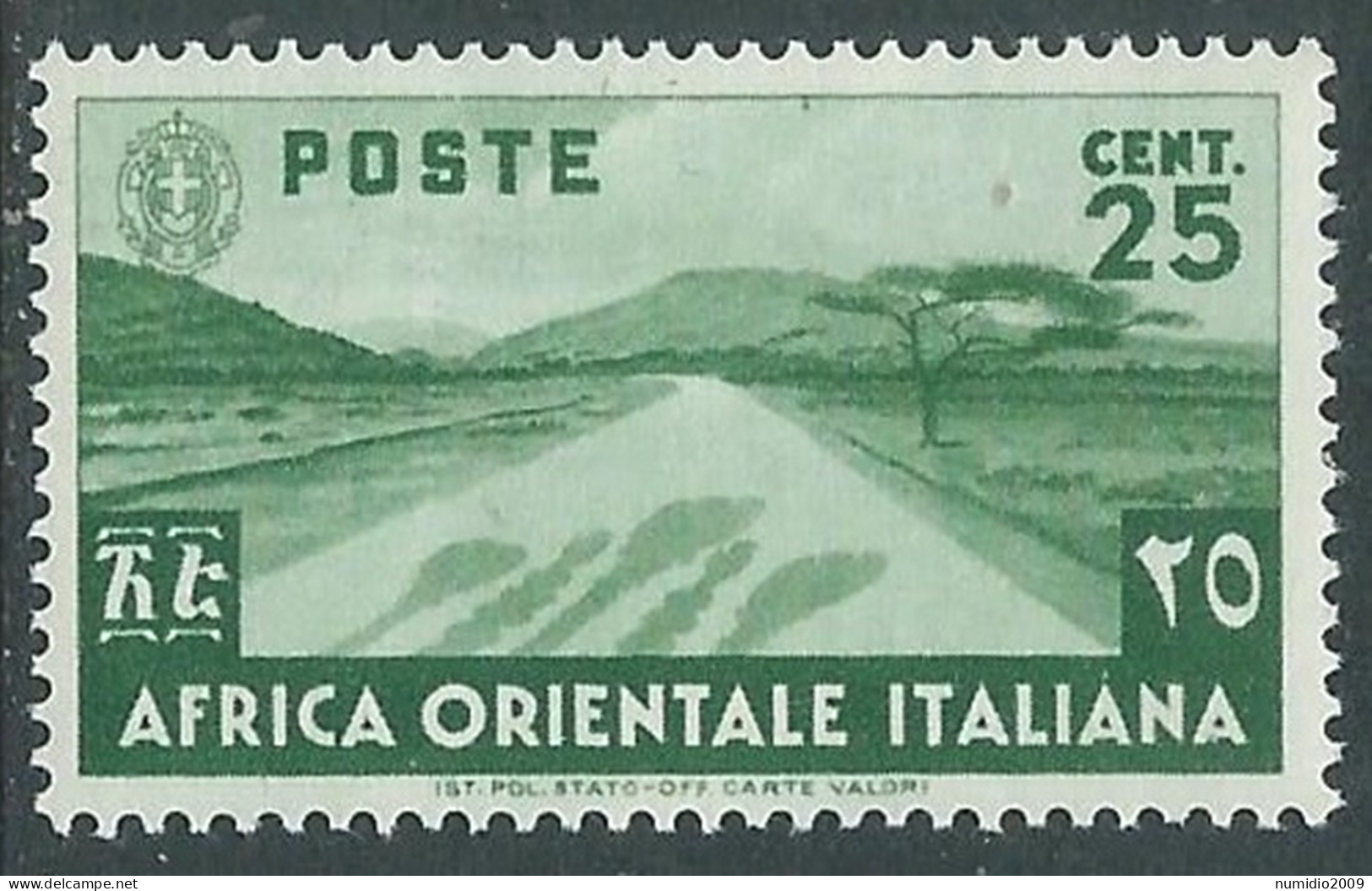 1938 AFRICA ORIENTALE ITALIANA SOGGETTI VARI 25 CENT MNH ** - I38-8 - Italian Eastern Africa