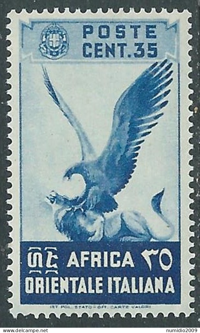 1938 AFRICA ORIENTALE ITALIANA SOGGETTI VARI 35 CENT MNH ** - I38-9 - Afrique Orientale Italienne