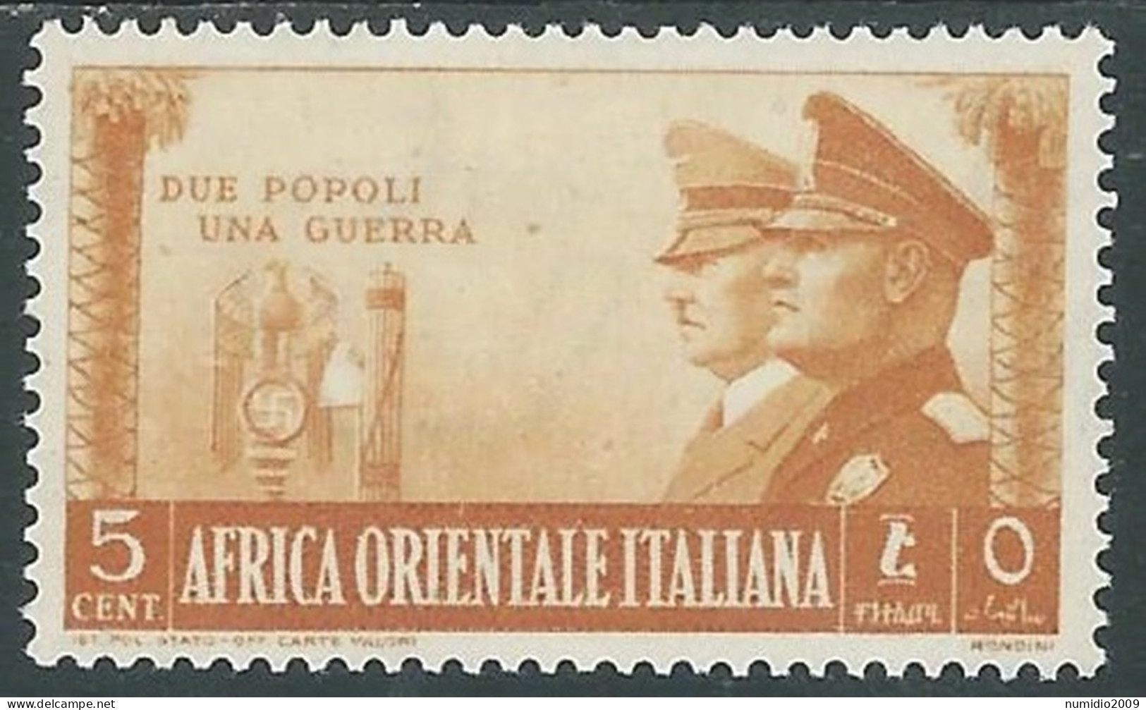 1941 AFRICA ORIENTALE ITALIANA FRATELLANZA D'ARMI 5 CENT MH * - I41-2 - Italian Eastern Africa