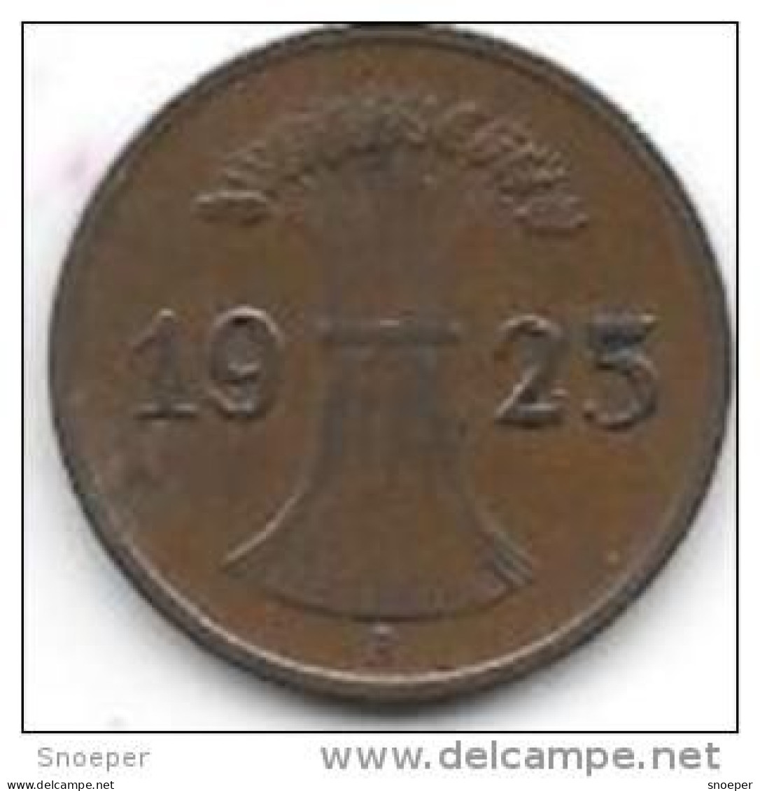 Germany  Weimar 1  Pfennig 1925 A  Km 37    Xf - 1 Renten- & 1 Reichspfennig