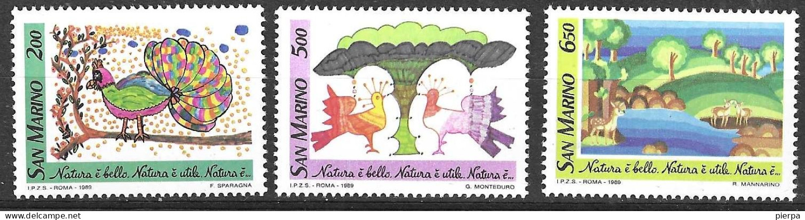 SAN MARINO - 1989 - CONCORSO LA NATURA - SERIE 3 VALORI - NUOVA MNH** (YVERT 1201\3 - MICHEL 1409\11 - SS 1250\2) - Nuovi