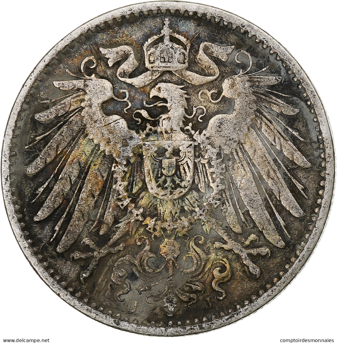 Monnaie, Empire Allemand, Wilhelm II, Mark, 1910, Hambourg, TB+, Argent, KM:14 - 1 Mark