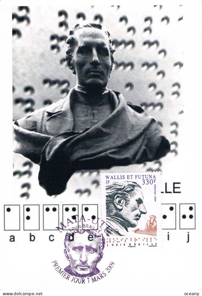 Wallis & Futuna - Louis Braille, Inventeur Du Système D'écriture En Points Saillants CM 712 (année 2009) - Maximumkarten