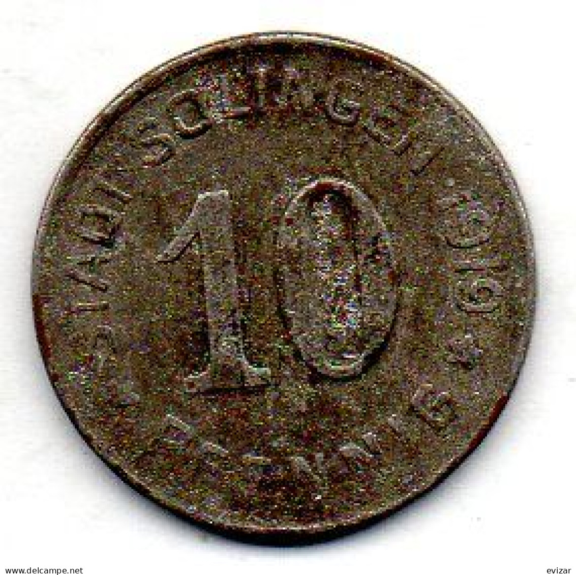 GERMANY, 10 Pfennig Token, Copper-Nickel, Year 1919 - 10 Renten- & 10 Reichspfennig