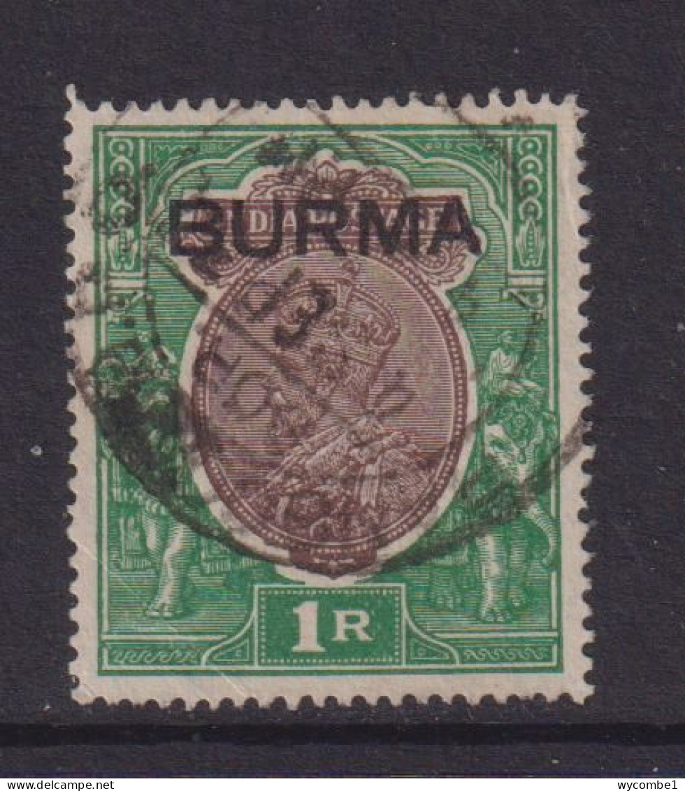 BURMA  - 1937 George V 1r Used As Scan - Birma (...-1947)