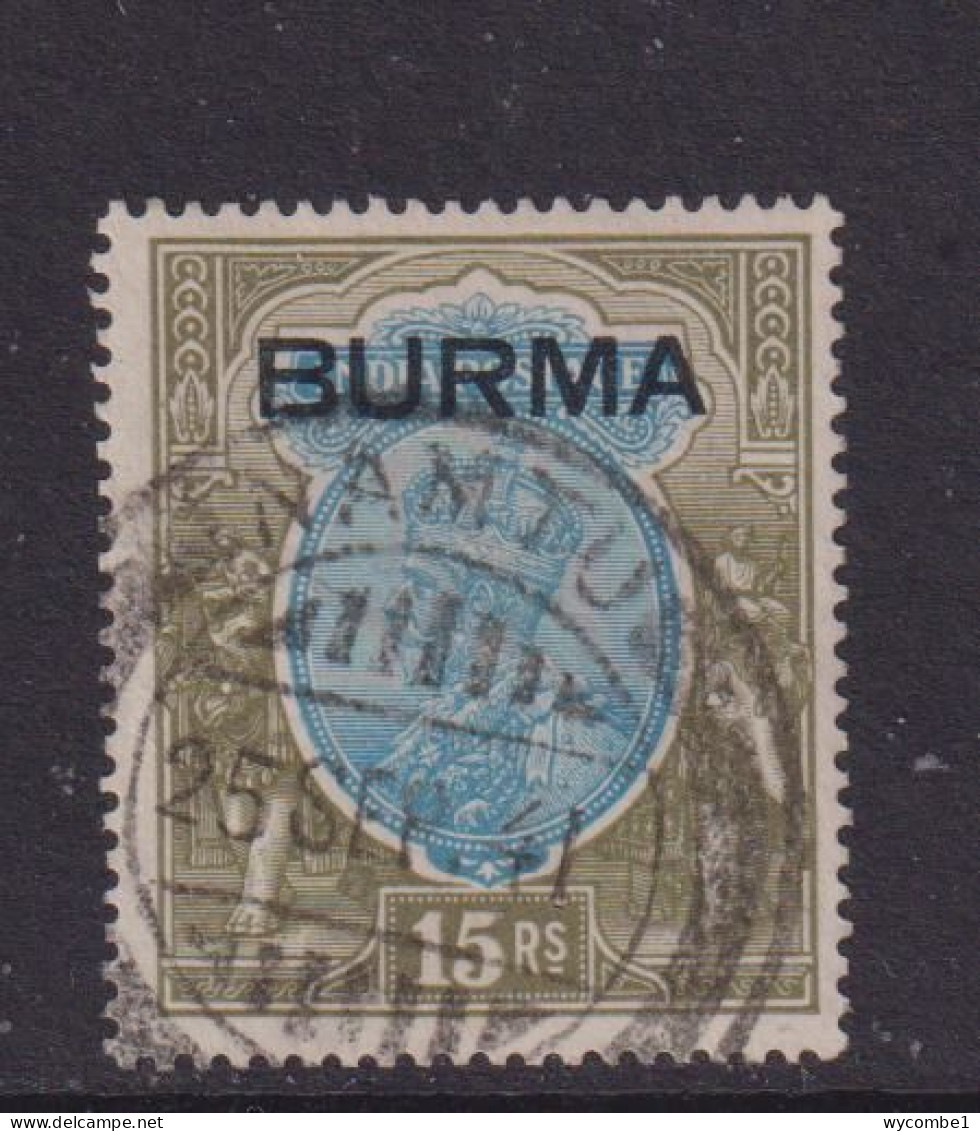 BURMA  - 1937 George V 15r Used As Scan - Burma (...-1947)