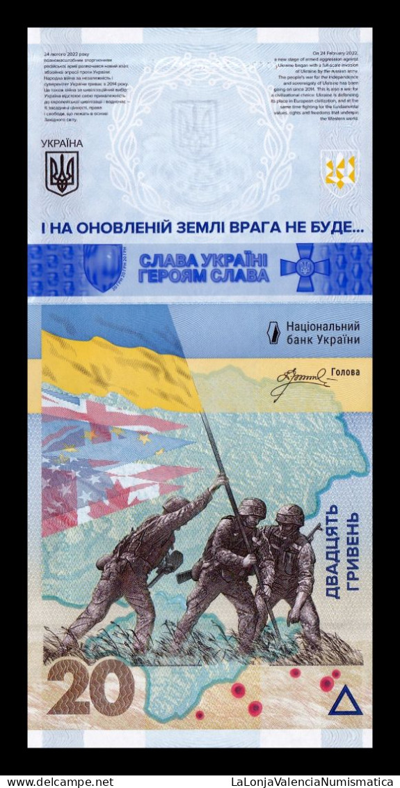 Ucrania Ukraine 20 Hryven Commemorative 2023 Pick 136 In An Envelope Sc Unc - Ukraine