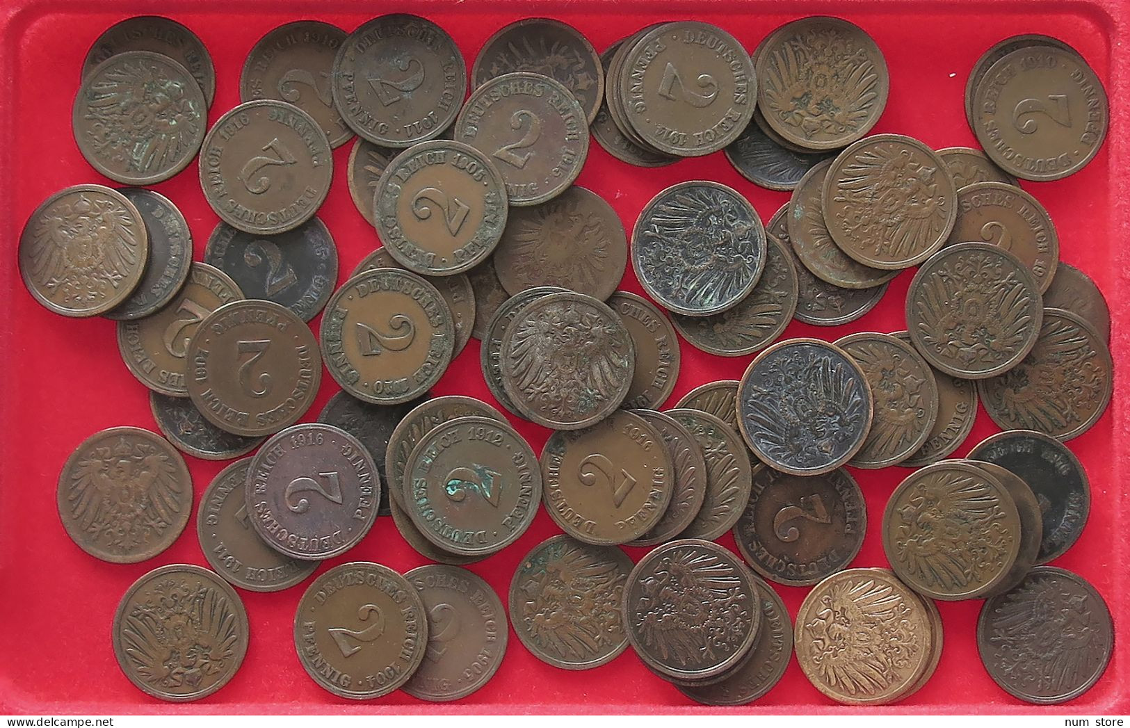 COLLECTION LOT GERMANY EMPIRE 2 PFENNIG 72PC 231G #xx40 0505 - Collections