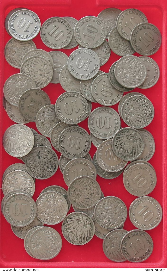COLLECTION LOT GERMANY EMPIRE 10 PFENNIG 66PC 262G #xx40 0433 - Collections