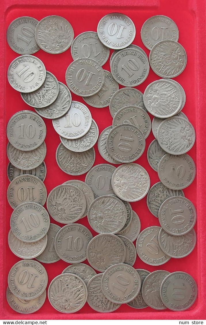 COLLECTION LOT GERMANY EMPIRE 10 PFENNIG 57PC 227G #xx40 0419 - Sammlungen