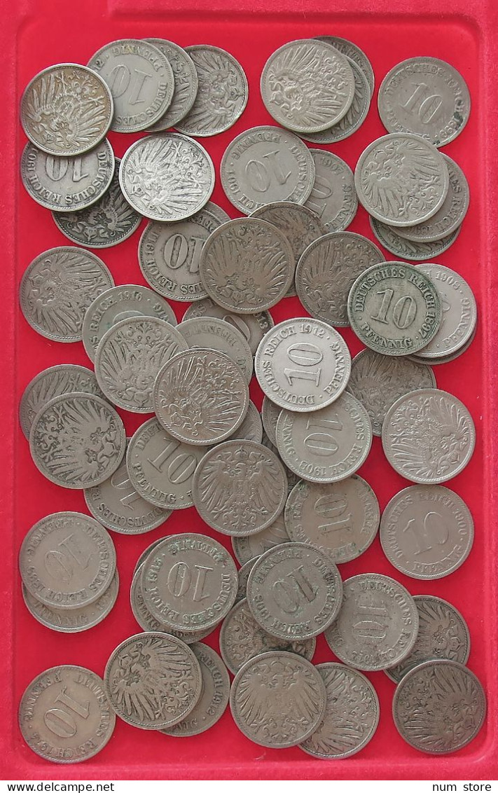 COLLECTION LOT GERMANY EMPIRE 10 PFENNIG 61PC 243G #xx40 0411 - Collections