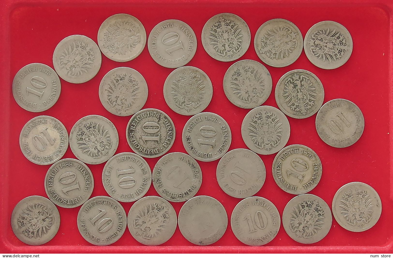 COLLECTION LOT GERMANY EMPIRE 10 PFENNIG 1874-1889 29PC 112G #xx40 0466 - Collections