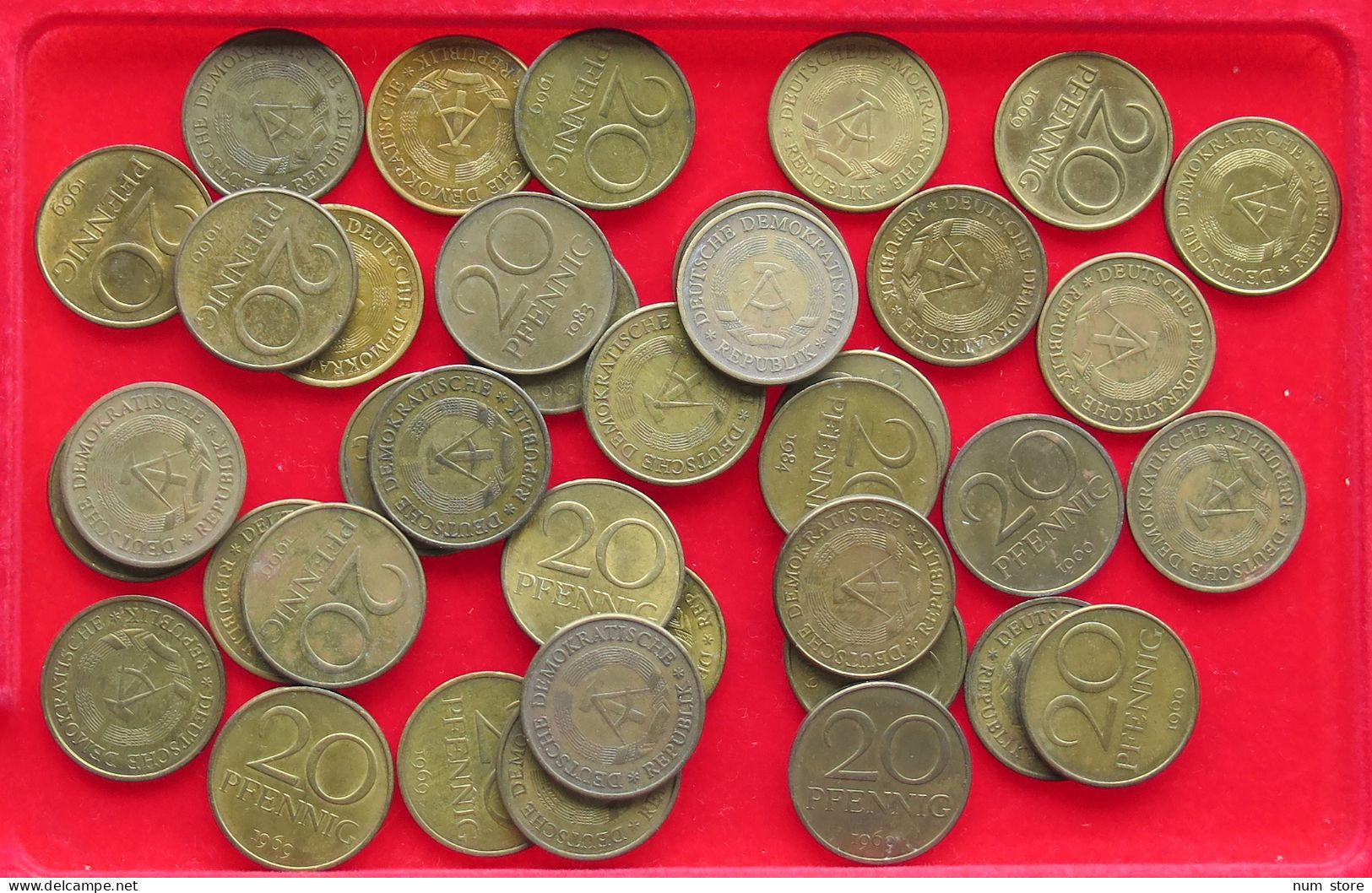 COLLECTION LOT GERMANY DDR 20 PFENNIG 39PC 214G #xx40 0104 - Colecciones