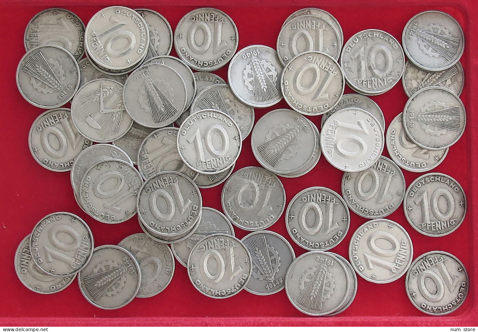 COLLECTION LOT GERMANY DDR 10 PFENNIG 52PC 80G #xx40 0308 - Sammlungen