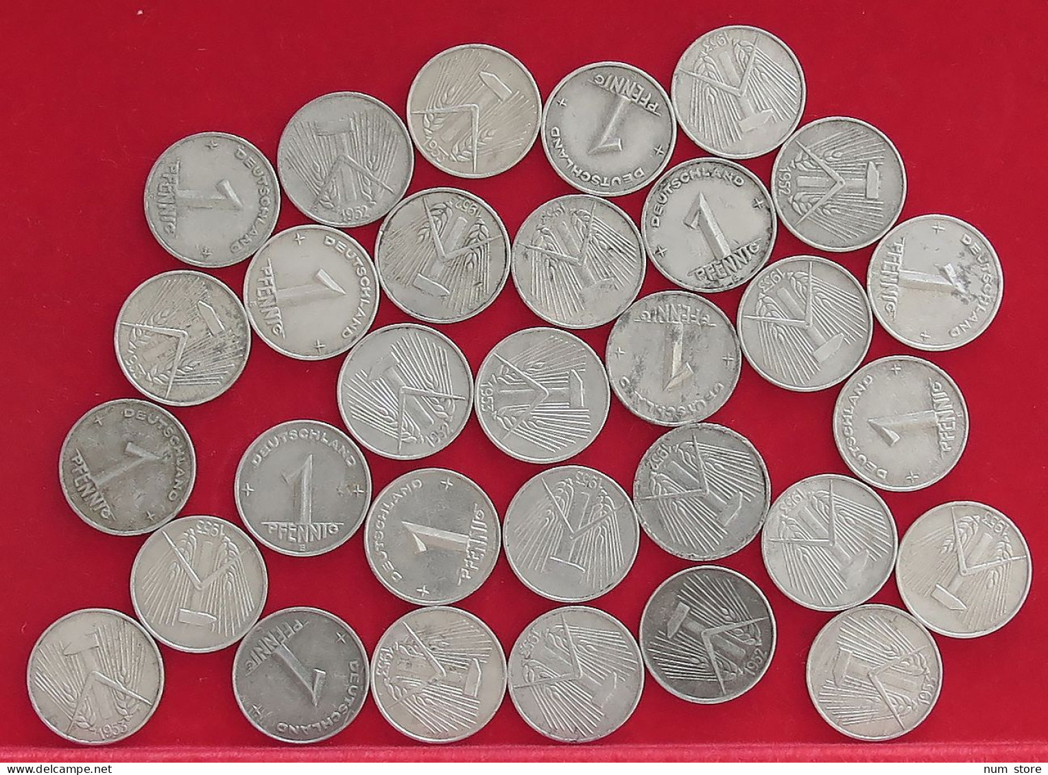 COLLECTION LOT GERMANY DDR 1 PFENNIG E 31PC 24G #xx40 0314 - Collections