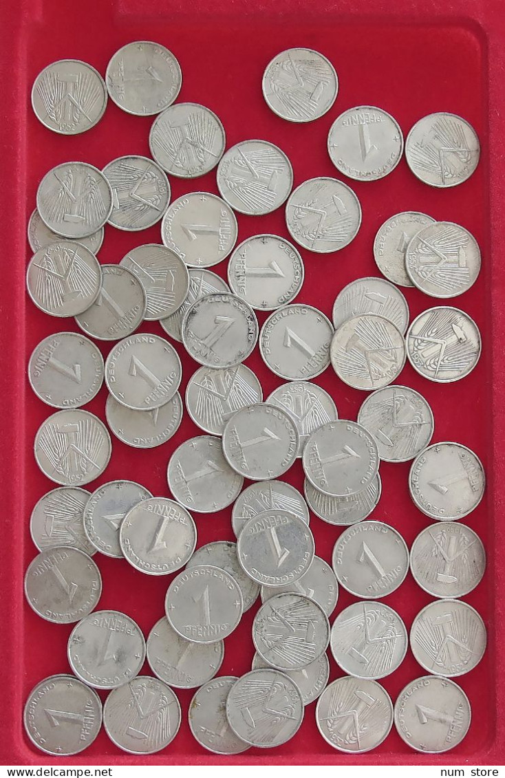 COLLECTION LOT GERMANY DDR 1 PFENNIG 61PC 47G #xx40 0317 - Collections