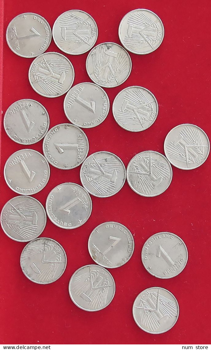 COLLECTION LOT GERMANY DDR 1 PFENNIG 20PC 17G #xx40 0315 - Sammlungen