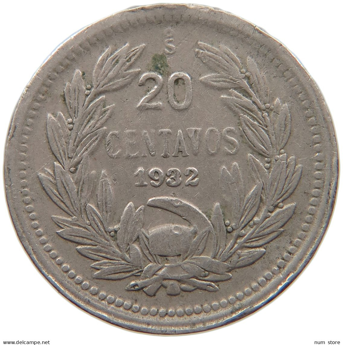 CHILE 20 CENTAVOS 1932 #s087 0599 - Chili