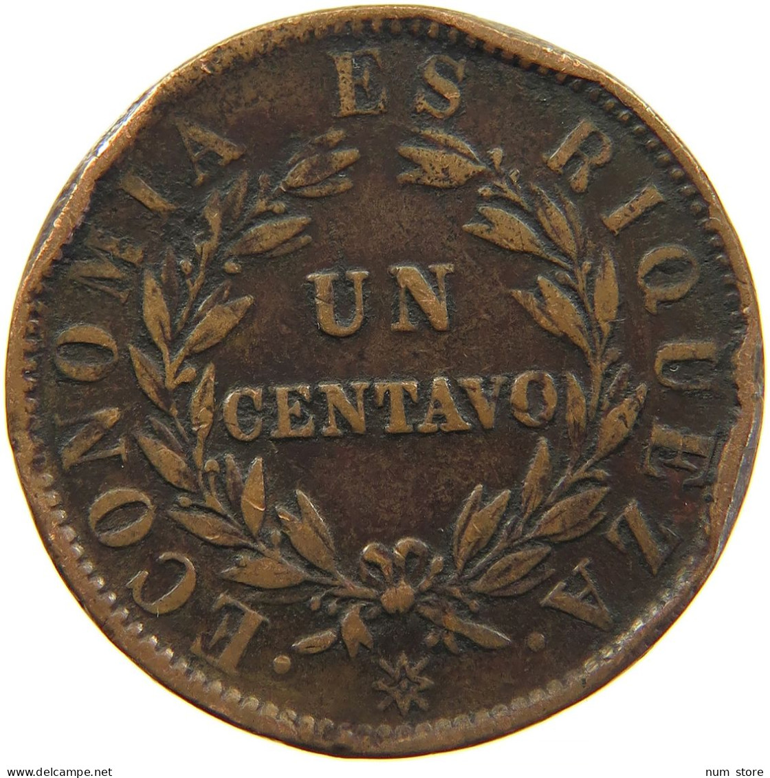 CHILE CENTAVO 1853 #s085 0153 - Cile