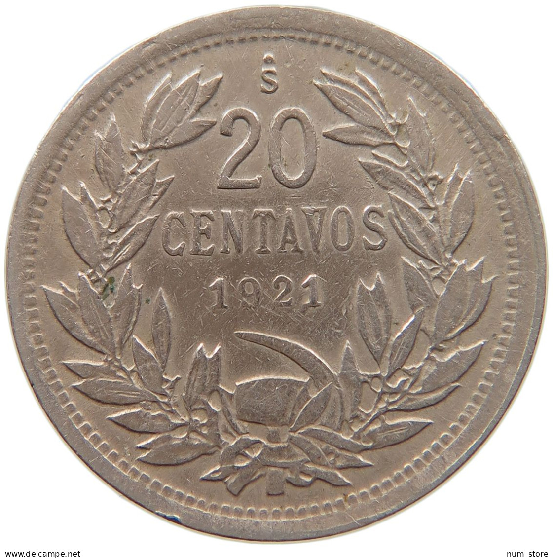 CHILE 20 CENTAVOS 1921 #s087 0597 - Chili