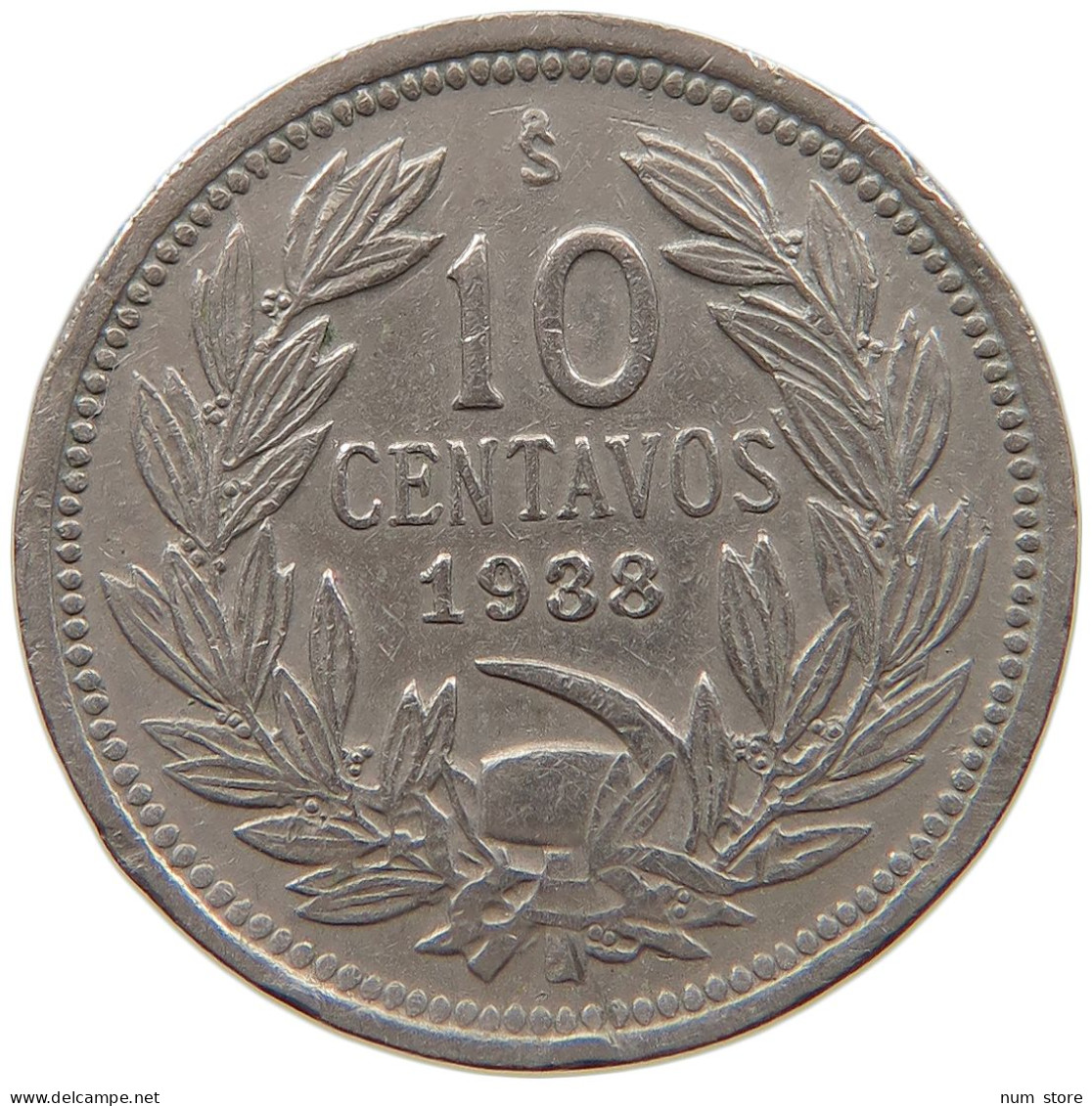 CHILE 10 CENTAVOS 1938 #s087 0083 - Chili