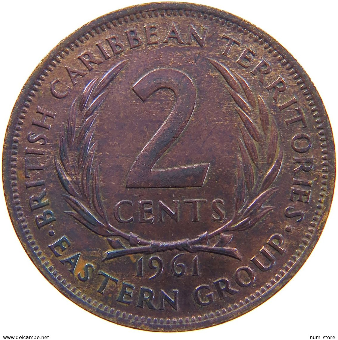 BRITISH CARIBBEAN TERRITORIES 2 CENTS 1961 #s085 0115 - Colonias