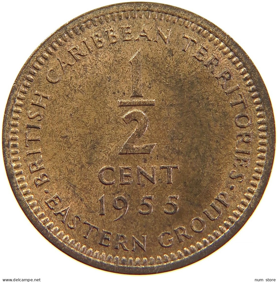 BRITISH CARIBBEAN TERRITORIES 1/2 CENT 1955 #s083 0423 - Colonies