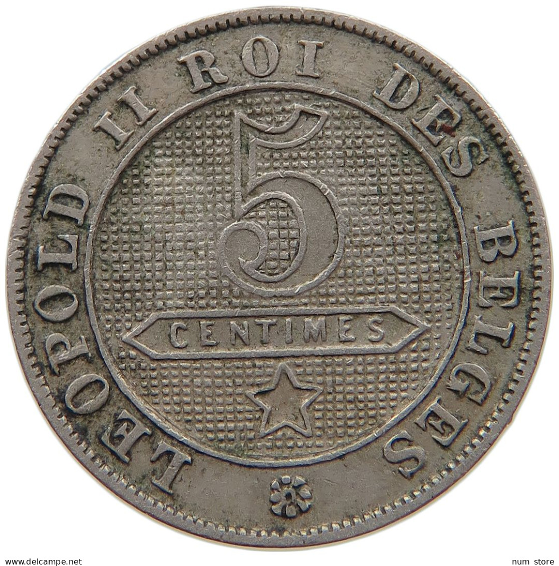 BELGIUM 5 CENTIMES 1894 #s084 0717 - 5 Cent