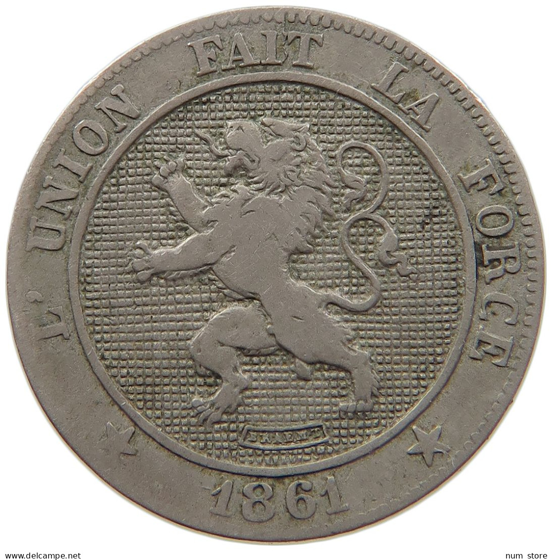 BELGIUM 5 CENTIMES 1861 #s084 0715 - 5 Cent