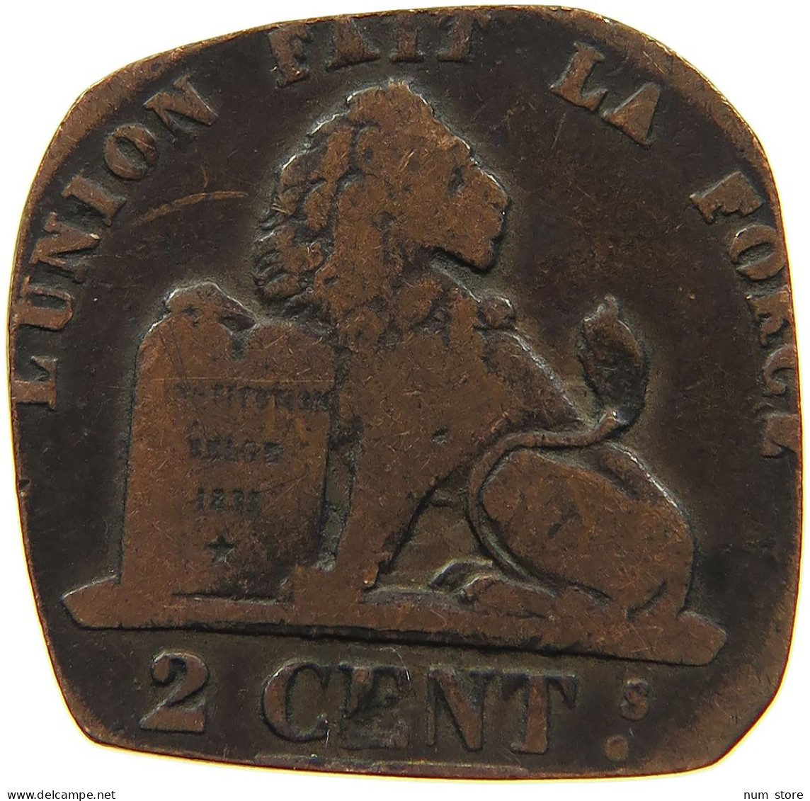 BELGIUM 2 CENTIMES 1836 #s083 0591 - 2 Cents