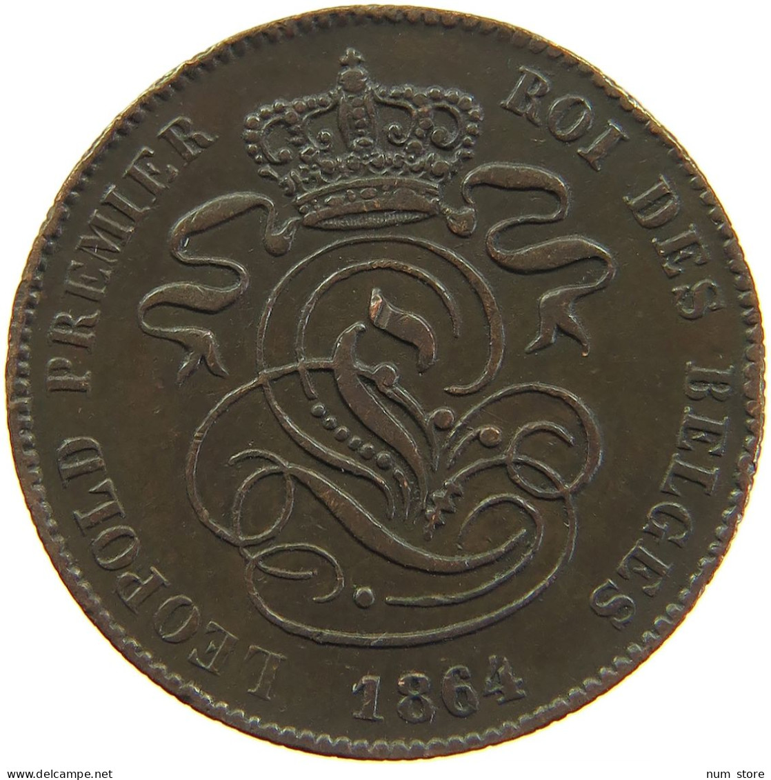 BELGIUM 2 CENTIMES 1864 #s083 0165 - 2 Cents