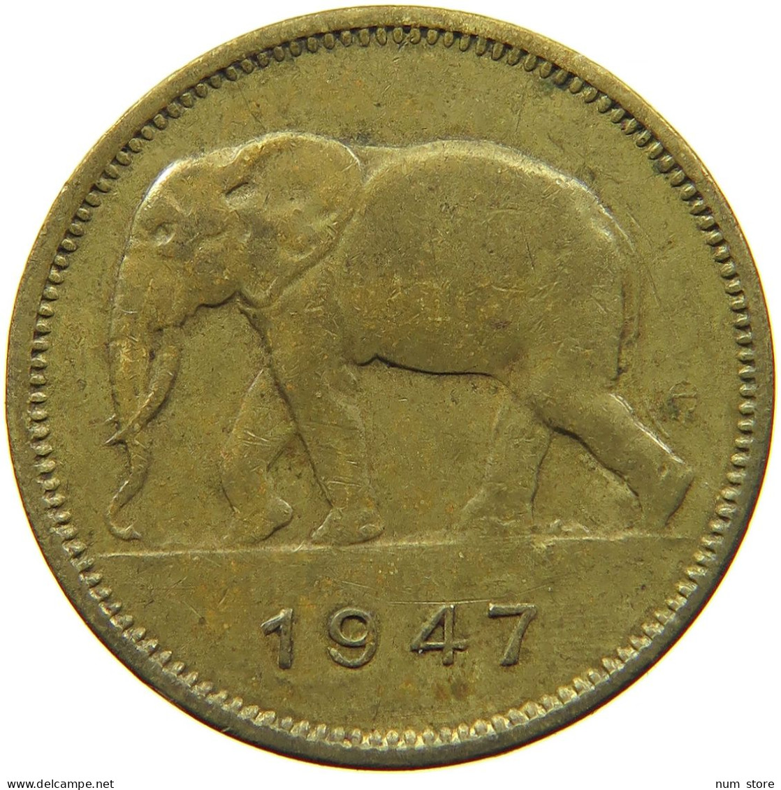 BELGIAN CONGO 2 FRANCS 1947 #s088 0761 - 1945-1951: Regency