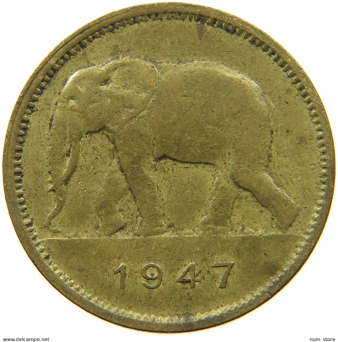 BELGIAN CONGO 2 FRANCS 1947 #s088 0759 - 1945-1951: Régence