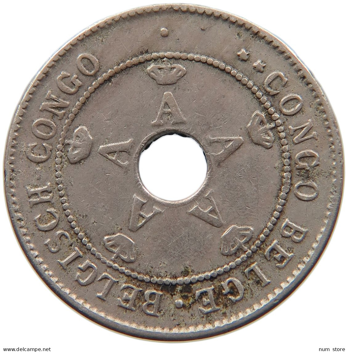 BELGIAN CONGO 10 CENTIMES 1911 #s087 0449 - 1910-1934: Albert I