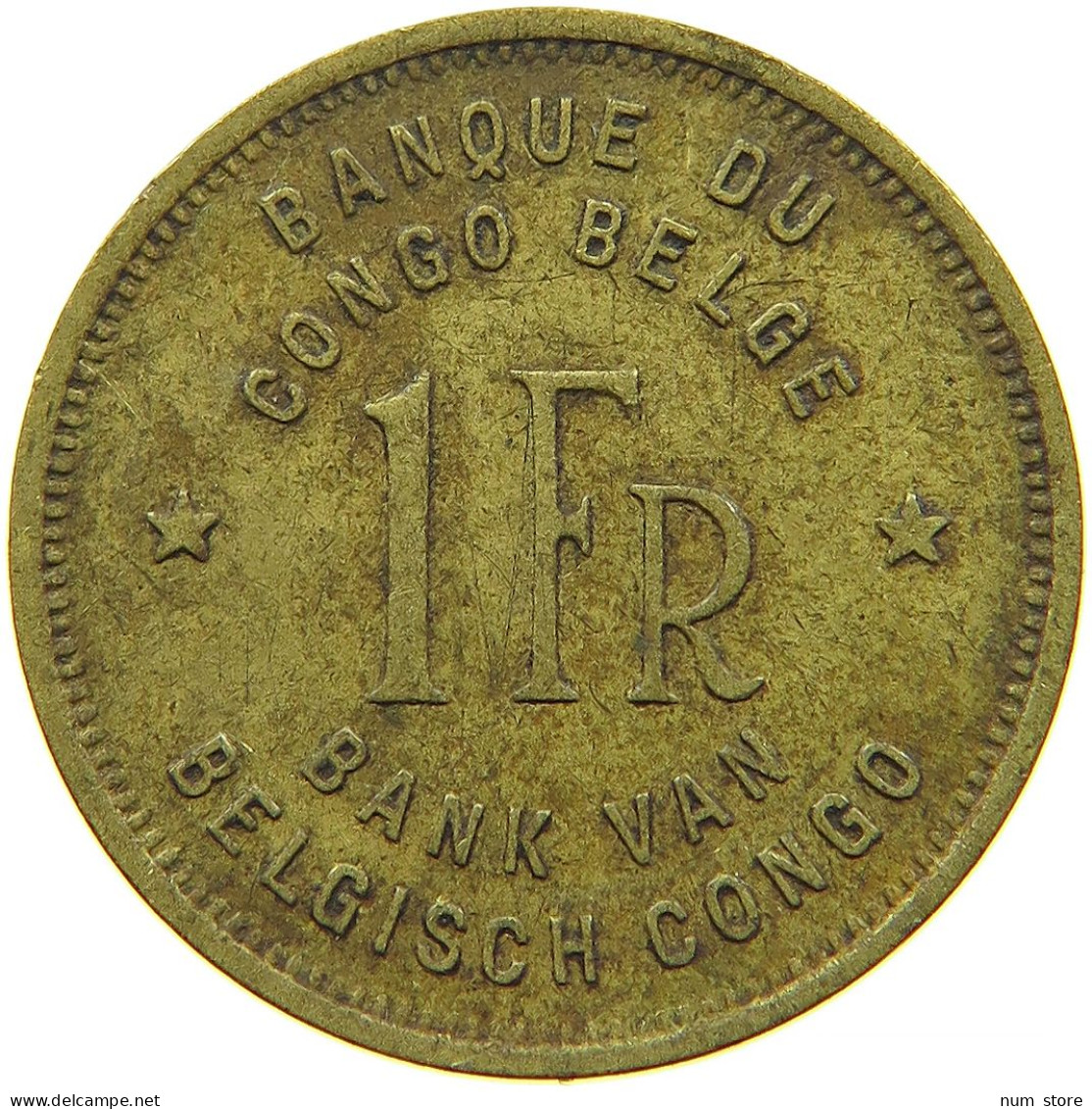 BELGIAN CONGO 1 FRANC 1949 #s088 0581 - 1945-1951: Régence