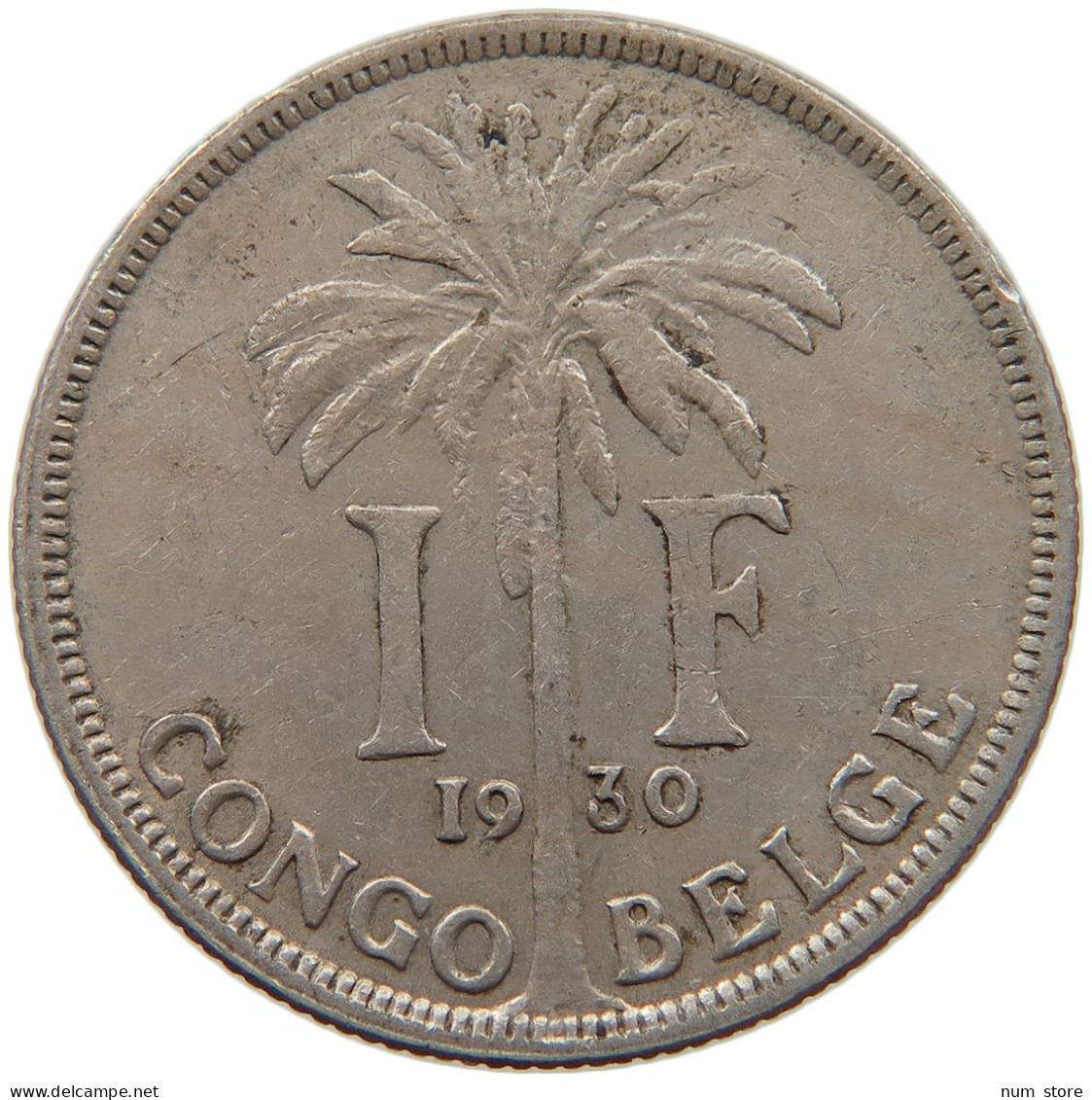 BELGIAN CONGO 1 FRANC 1930 #s086 0415 - 1910-1934: Albert I.